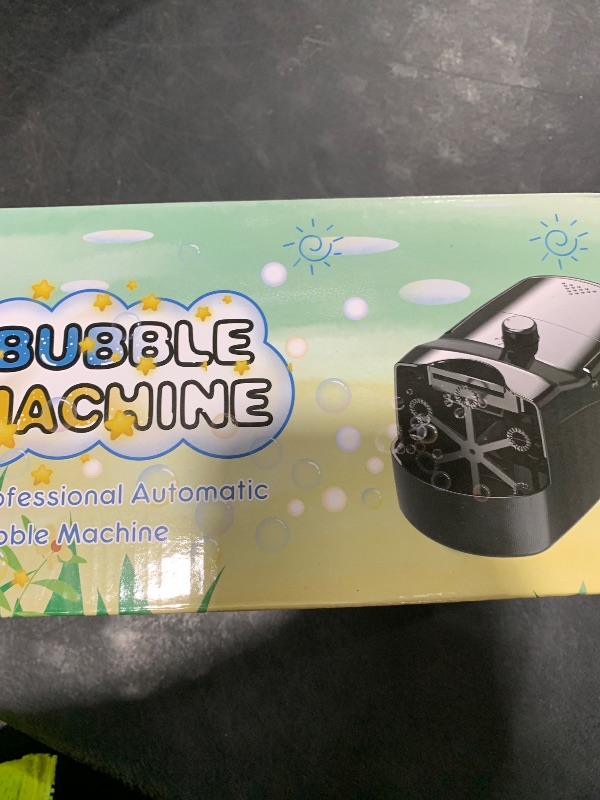 Photo 1 of Bubble Machine, Automatic 18000+ Per Minute Big Bubbles Blower Maker for Kids Toddlers with 2 Speeds,6 Wands,Operated by Plugin or Batteries for Outdoor/Indoor Birthday Parties,Wedding (Black)