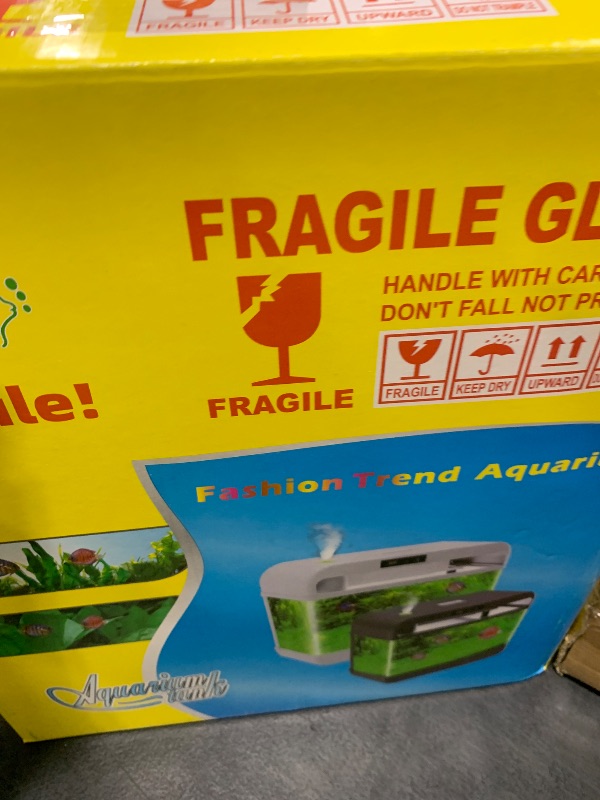 Photo 1 of Fish Tank Aquarium 2.2 Gallon with Humidifier 7 Color Auto-Looping Light, Fish Bowl with 3 in 1 Pump - Filteration & Oxygenation & Circulation, Temperature Display, HD Float Glass, Thickened Base