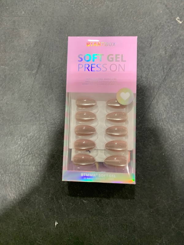 Photo 1 of Press On Nails Short - BTArtbox Almond Press On Nails, Opaque Reusable Stick On Nails, Fake Nail with Nail Glue in 16 Sizes - 30 Nail Kit, Falling Star Cat Eye