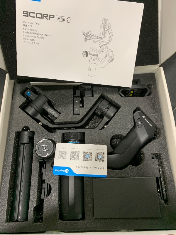 Photo 1 of FeiyuTech AI Tracking Camera Gimbal Stabilizer - SCORP MINI 2 Built-in Tracker,Native Vertical Shooting,Bluetooth/Cable Shutter Control,for Sony/Canon/Panasonic/Nikon/Fujifilm/Gopro/Smartphone,Max2.65