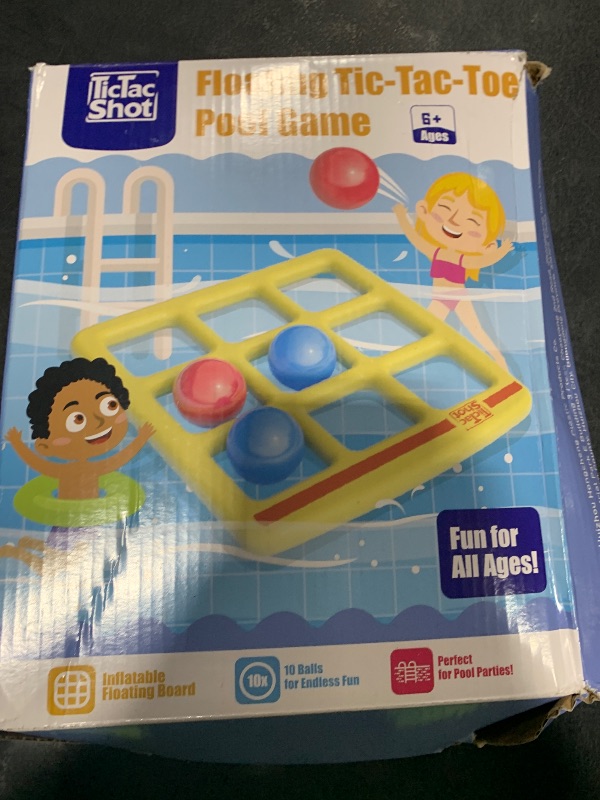 Photo 1 of SEE NOTES.............TicTac Shot Pool Toys Games Set- Tic-Tac-Toe Inflatable Pool Toy with 10 Balls - for Adults Teens Kids 2-10 Players