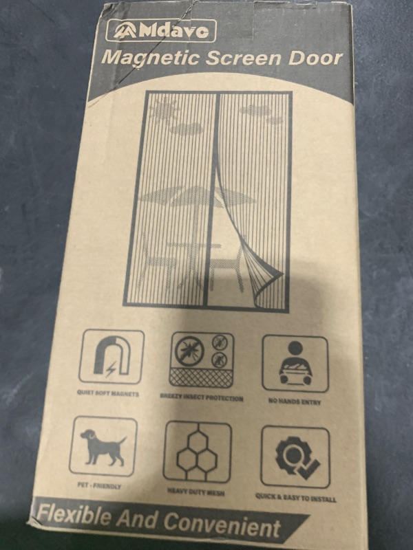 Photo 1 of Magnetic Screen Door?Screen Door Mesh?Keep Bugs Out, Heavy-Duty Mesh Curtain,Pet and Kid Friendly, Works with Front Doors, Sliding Doors?34 x 82 Inch ?Black