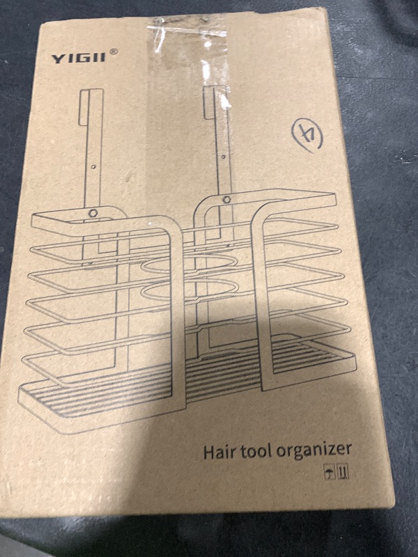 Photo 1 of YIGII Hair Dryer Holder - Hair Tool Organizer 3-in-1 Blow Dryer Holder Adjustable Height, Bathroom Organizer Wall Mounted/Cabinet Door for Flat/Curling Irons, Hair Straighteners