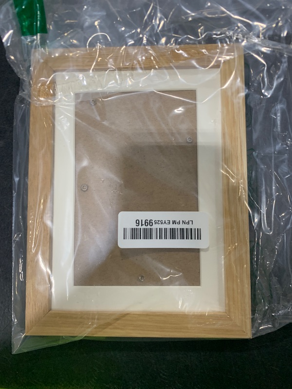 Photo 1 of 5x7 Picture Frame, Solid Oak Wood 5x7 Photo Frame with Mat to 4x6, 7x5 Picture Frames for Wall and Tabletop Display, Natural Oak 5 x 7 Frame, Set of 1