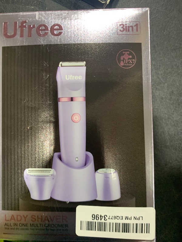 Photo 1 of Ufree Bikini Trimmer Electric Razors for Women, Rechargeable Pubic Body Hair Trimmer Electric Shaver for Legs Body Hair, Bikini Shaver IPX7 Waterproof, Gifts for Women, Purple
