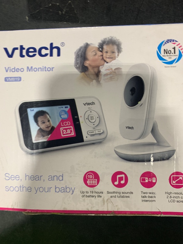 Photo 1 of VTech VM819 Baby Monitor with Camera and Audio, 2.8” Screen Portable Baby Camera, Night Vision, 2-Way Audio, Temperature Sensor and Lullabies, Secure Transmission No WiFi, Ideal for Baby/Elderly/Pet