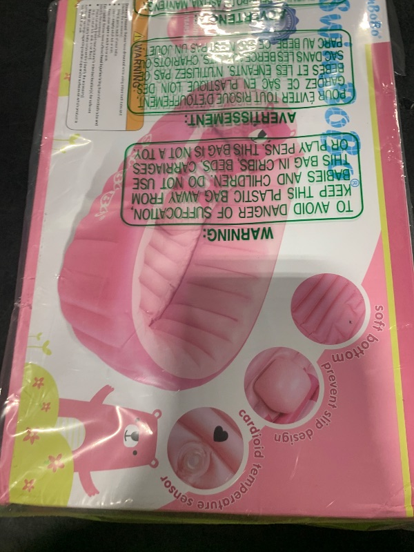 Photo 1 of SHXKUAN Inflatable Baby Bathtub Infant Anti-Slip Bath Seat Pool with Air Pump Travel Camping Portable Toddler Bath Tub Age 0-5 Years Old (Pink)