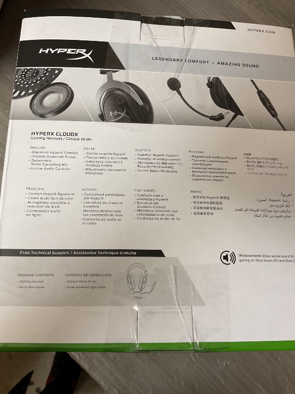 Photo 1 of HyperX CloudX, Official Xbox Licensed Gaming Headset, Compatible with Xbox One and Series X|S, Memory Foam Ear Cushions, Detachable Noise-Cancelling Mic, in-line Audio Controls,Black/ Silver