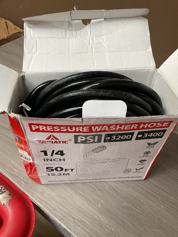 Photo 1 of YAMATIC Pressure Washer Hose 50FT 1/4" M22 Brass Fitting Kink Resistant Power Washer Hose Replacement for Ryobi, Troy Bilt, Greenworks, CRAFTSMAN and more M22 Thread Pressure Washers, 3200 PSI