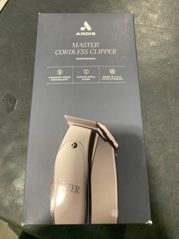 Photo 1 of Andis 12660 Professional Master Corded/Cordless Hair Trimmer, Adjustable Carbon Steel Blade Hair Clipper for Close Cutting, Silver