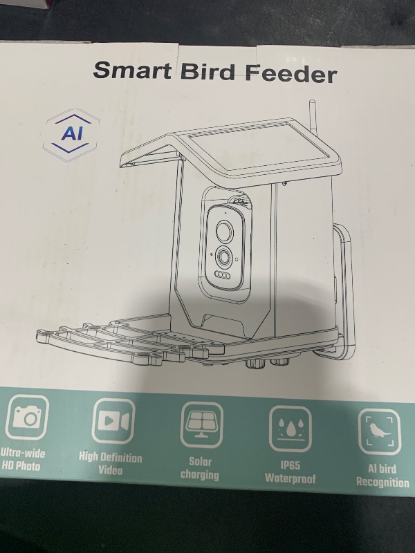 Photo 1 of Smart Bird Feeder with Camera Solar Powered for Outdoors 2.4Ghz Wi-Fi Camera Birdhouse Inside 2.5k HD Ai Identification Video Birds Feed Camera Live Bird Watching Gifts for Birds Lovers Dad Mom