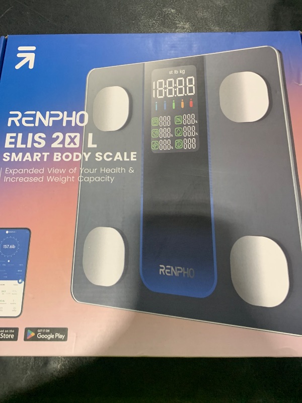 Photo 1 of RENPHO Smart Scale for Body Weight, Weight Scale with 7-in-1 Large Display for BMI, Body Fat, Muscle Mass, 13 Body Composition, High Accurate Bluetooth Scale, 500lbs, 11.8", Elis 2XL