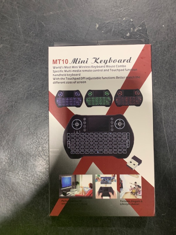 Photo 1 of EASYTONE Backlit Mini Wireless Keyboard with Touchpad Mouse Combo Remote Control with Rechargeable Li-ion Battery and Multimedia Keys for Android TV Box HTPC PS3 Smart TV PC X-Box Linux Windows MacOS