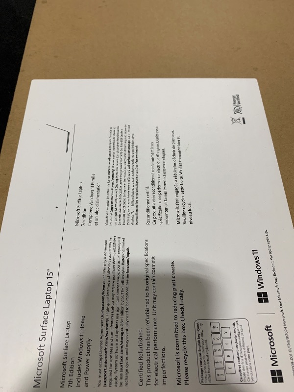 Photo 1 of Microsoft 2024 Surface Laptop 7th Edition, Copilot+ PC, 15in Snapdragon X-Elite 64GB RAM 1TB SSD Win 11H Black (Renewed)