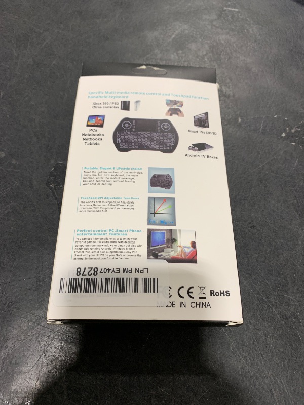 Photo 1 of EASYTONE Backlit Mini Wireless Keyboard with Touchpad Mouse Combo Remote Control with Rechargeable Li-ion Battery and Multimedia Keys for Android TV Box HTPC PS3 Smart TV PC X-Box Linux Windows MacOS
