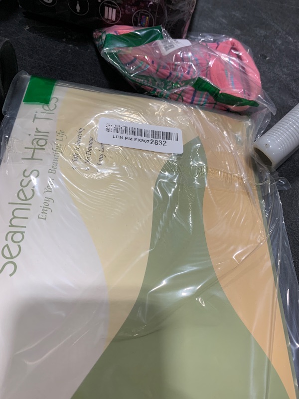 Photo 1 of 100PCS Black Hair Ties for Women, No Crease No Damage, Seamless Cotton Bands for Thick Thin Hair, Soft Ponytail Holders, Accessories for Girls