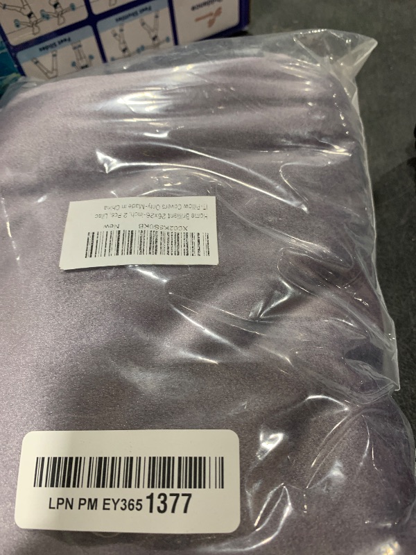 Photo 1 of Home Brilliant 26x26 Euro Shams Modern Decorative Large Throw Pillow Covers for Bed Room Car Chairs Lady Teen Housewarming, Set of 2, 26x26 inches(66cm x 66cm), Lilac