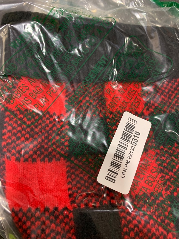 Photo 1 of E-Clover Dog Bandanas Matching Owner Beanie Plaid Dog Bandana Bibs with Knit Hat for Medium Large Dogs Mom Dad Outfit Gifts Red Black