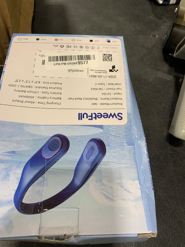 Photo 1 of SWEETFULL Portable Neck Fan 360° Cooling Bladeless Personal Fan | No Hair Twisting - 4000mAh USB Rechargeable Wearable Fan for Travel, Birthday Gifts for Men, Women, Mom, and Dad