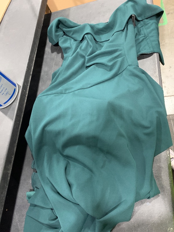 Photo 1 of Xscape Women's Long Scuba Crepe Off-The-Shoulder Dress with Center Back Zipper, Pine, 16