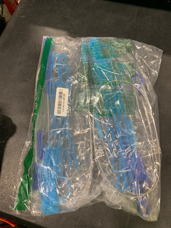 Photo 1 of Patelai 2 Set 8 in 1 Hydration Bladder Cleaning Kit Includes 3 Different Brushes and Drying Collapsible Bladder Frame, Water Reservoir Backpack Cleaning Kit(Blue)