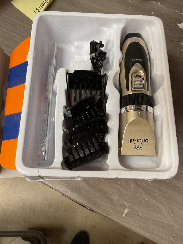 Photo 1 of oneisall Dog Clipper Low Noise, Dog Grooming Kit with Rechargeable, Dog Shaver Cordless Electric Quiet Hair Clipper Set for Dog Cats Pets?Gold?