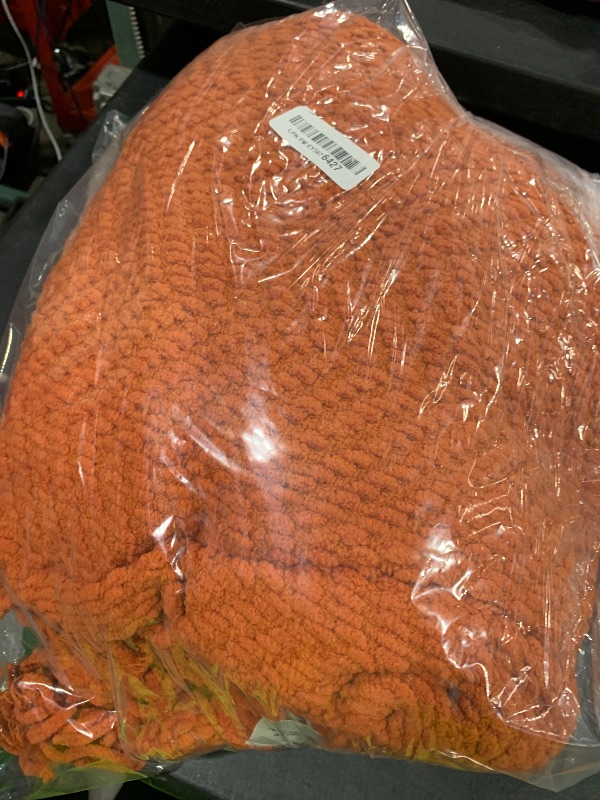 Photo 1 of BATTILO HOME Burnt Orange Throw Blanket for Couch, Knit Fall Decor Blanket Versatile for Chair, Decorative Halloween Blanket with Tassels for Bed, 60" x 80"