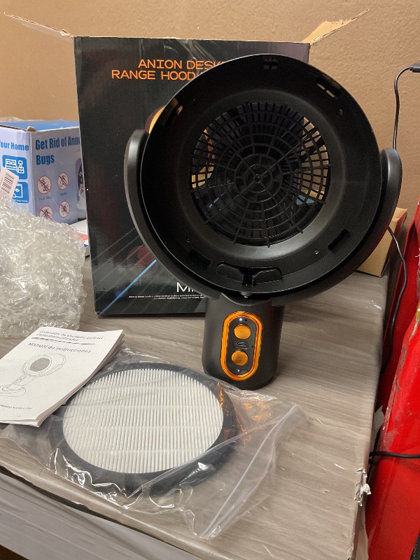 Photo 1 of Portable Range Hood, USB Desktop Exhaust Fan with 2 Speed, Removable and Washable Filter,Wireless Desktop Kitchen Range Hood for Indoor BBQ,Hot Pot,Large Oil Collection Cup,Extractor Hood