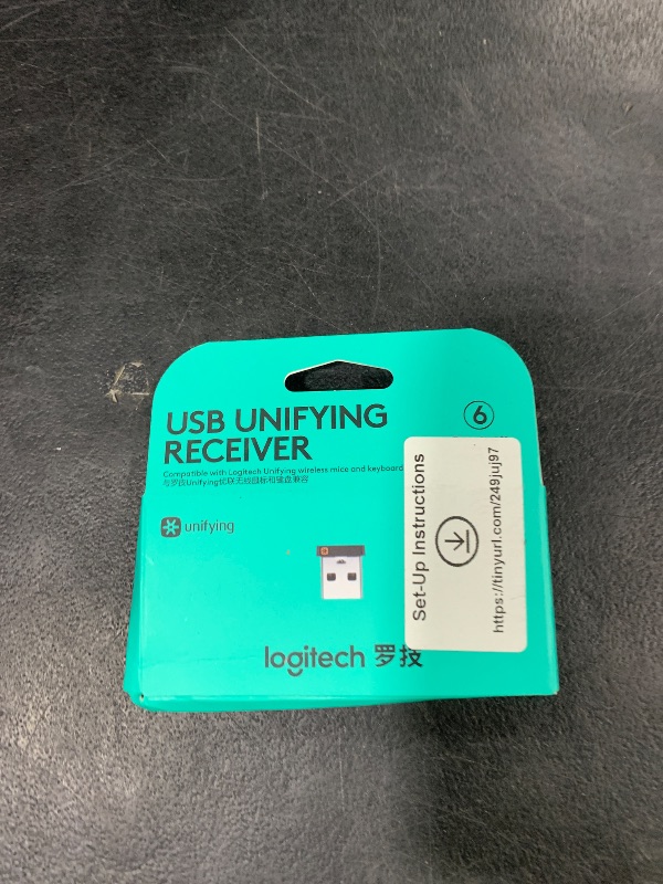 Photo 1 of Logitech Unifying Receiver, 2.4 GHz Wireless Technology, USB Plug Compatible with all Logitech Unifying Devices like Wireless Mouse and Keyboard, PC / Mac / Laptop - Black