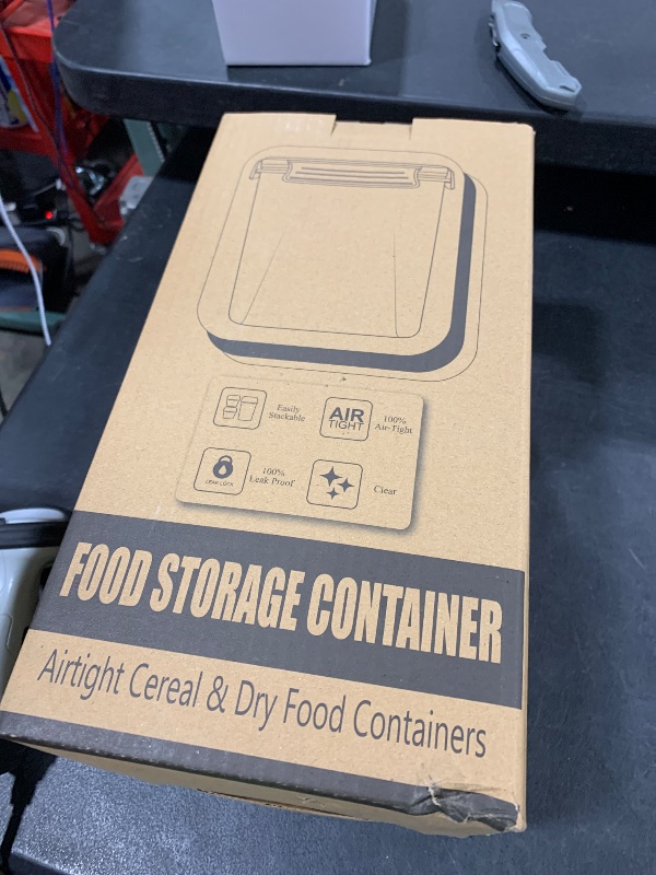 Photo 1 of HKJ Chef 4 Pack Large Airtight Food Storage Containers with Lids (5.2L / 176oz), BPA Free Plastic Kitchen and Pantry Organization Contianers for Cereal Flour and Sugar Storage, Labels & Marker