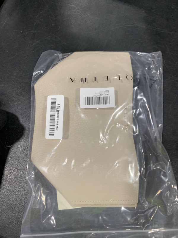 Photo 1 of OLETHA Aesthetic Rectangle Tissue Box Cover, Medium Flat Box Tissues Holder Rectangular, Light Taupe