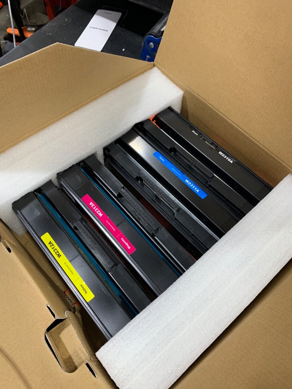 Photo 1 of 215A Toner Cartridges 4 Pack (with Chip) Compatible Replacement for HP 215A W2310A W2311A W2312A W2313A for Color Pro MFP M183fw M182nw M182n Pro M155a M155nw Printer (Black Cyan Magenta Yellow)
