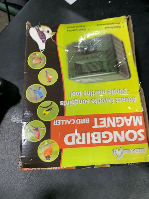 Photo 1 of Bird-X Songbird Magnet, Bird Caller Device to Bring Birds to Your Yard, Water-Resistant, Easy to Install, Covers up to 4,000 sq. ft., 6.75" x 5.5" x 3.5"