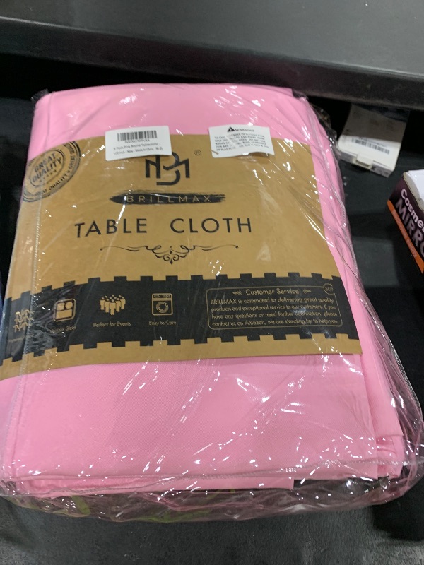 Photo 1 of BRILLMAX 6 Pack Pink Round Tablecloths 120 Inch - Circle Bulk Linen Polyester Fabric Washable Table Cloth Cover for Wedding Reception Banquet Birthday Party Buffet Restaurant