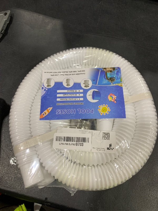 Photo 1 of 1-1/4-Inch Replacement Pool Hoses for Intex Coleman Bestways Above Ground Pools,1.25" Diameter Pool Hose Compatible with Intex Pump Models #607/#637 (White- 2 Pack)