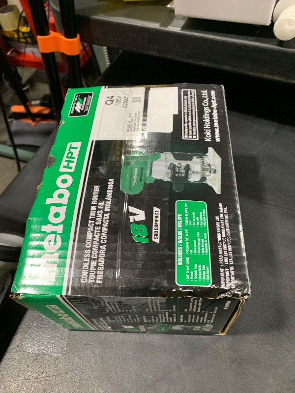 Photo 1 of Metabo HPT 18V Cordless Trim Router, Variable Speed 10,000-30,000 RPM, Lightweight Router Design, 1/4-Inch and 3/8-Inch Collets, LED Work Light, Soft Start & Quick Brake, Tool Body Only, M1808DAQ4