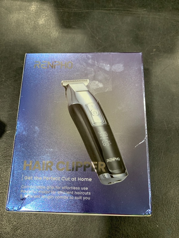 Photo 1 of RENPHO Cordless Hair Clippers for Men, Beard Trimmer with LED Display, 4-Speed Hair Trimmer for Men, 0.15mm Professional Barber Clippers, Hair Cutting Kit, 100-240V for Global Travel
