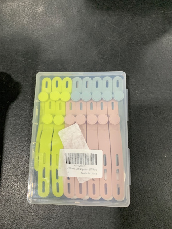 Photo 1 of Donruby 30Pcs Silicone Cable Ties - Reusable & Washable with Adjustable Locking Buckle Design, High Elasticity Cable Straps for Home, Office, School, Travel Essential Cord Organizer (6 Colors)