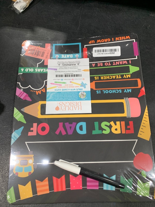 Photo 1 of My First Day of School Sign with Markers -11x14 Back to School Signs First and Last Day, Kindergarten Chalkboard Signs, Pre K Sign Board, Preschool Board, Reusable Photo Prop for Kids
