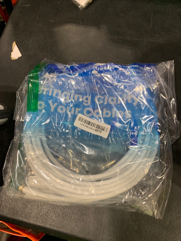 Photo 1 of RG6 Coaxial Cable 25 Feet, White Coax Cord High Speed TV Cable Wire, Flexible CL3 Level in-Wall Rated-Digital Audio Video Satellite Cable Extension, Gold Plated Compression Connectors