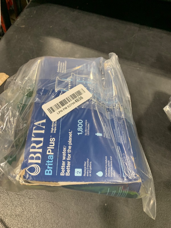 Photo 1 of Brita Plus Water Filter, BPA-Free, High-Density Replacement Filter for Pitchers and Dispensers, Reduces 2x Contaminants*, Lasts Two Months or 40 Gallons, Includes 6 Filters