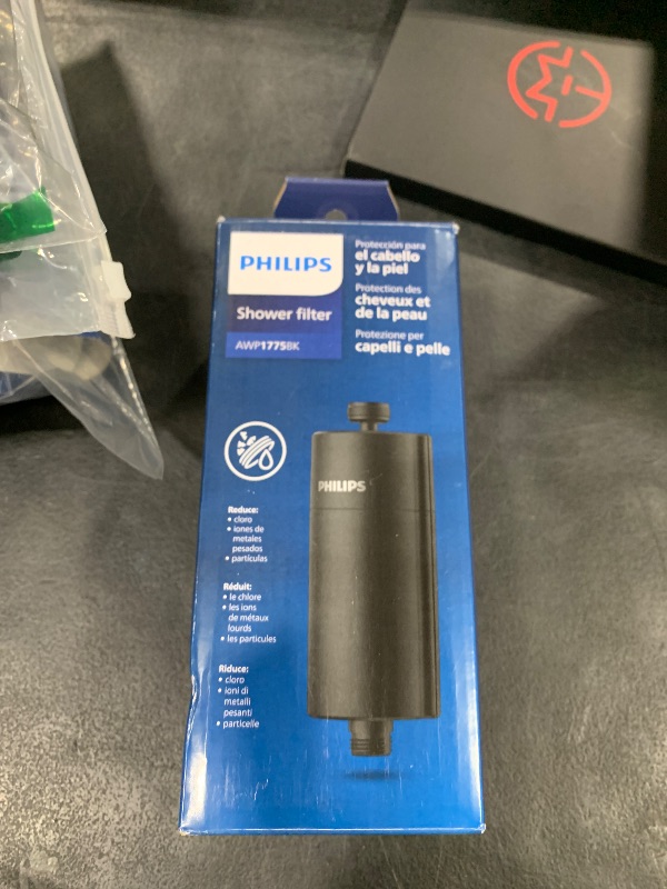 Photo 1 of Philips Shower Filter Water Softener, Shower Filtration with Double Mesh & NSF Certified KDF Material, Reducing Chlorine/Impurities/Rust Sediments for Handheld Shower head, Black(Shower Filter Set)