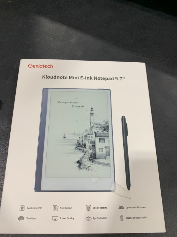 Photo 1 of Android E-Ink ePaper Tablet, Paperwhite eBook Reader Digital Notebook for Note Taking, Drawing Paper White Graphics Notepad with Stylus and Case, Cloud Sync and Screen Casting - Model Mini 9.7" Silver