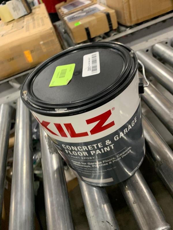 Photo 1 of KILZ 1-Part Epoxy Acrylic Concrete and Garage Floor Paint, Interior/Exterior, Satin, Silver Gray, 1 Gallon