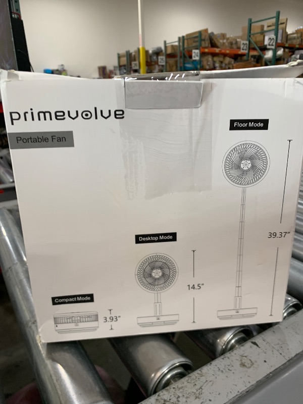 Photo 1 of Primevolve Portable Oscillating Standing Fan,Rechargeable Battery Operated USB Floor Table Desk Fan with Remote, Bedroom Camping Travel Fans White 7.7"