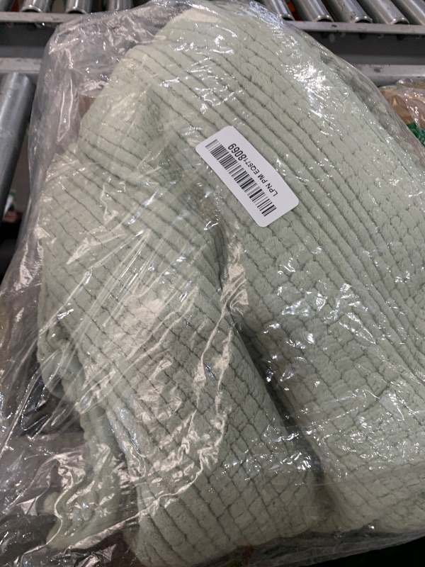 Photo 1 of H.VERSAILTEX Bathroom Rugs Bath Rug Set 2 Piece Bathroom Contour Rug Toilet Mat Sets Non Slip Contour Bath Rug Ultra Thick Water Absorbent Striped Bath Mats Washable(47" x 17" Plus 20" x 20" U, Sage)