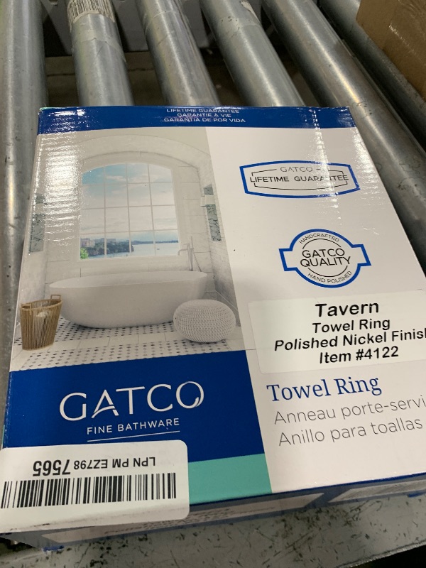 Photo 1 of Gatco 4122 Tavern Towel Ring, Polished Nickel, 6.5"