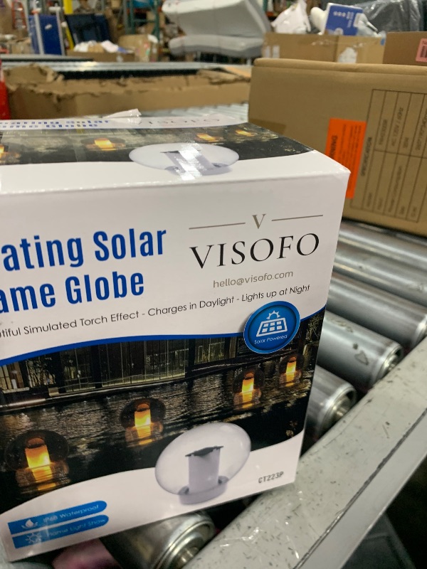 Photo 1 of VISOFO Solar Floating Pool Lights for Swimming Pool | Outdoor Waterproof Decorations Solar Powered Flame Led Lamp Inground Pond Flickering Decor Party Event Night Above Ground IP68 (1 pcs)