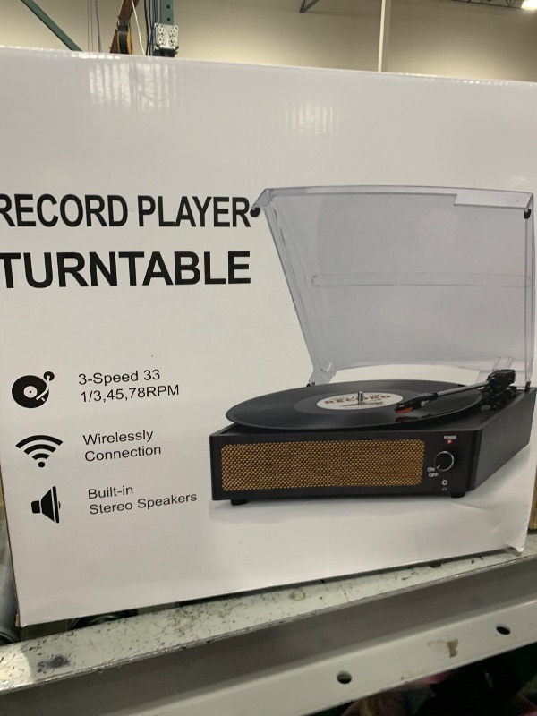 Photo 1 of Vinyl Record Player with Speakers Vintage Turntable for Vinyls Records Belt-Driven Turntables 3-Speed Bluetooth Playback Headphone AUX RCA Line LP Vinyls Players for Sound Enjoyment Retro Brown
