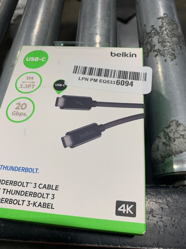 Photo 1 of Belkin Thunderbolt 3 USB C to USB C 3.3ft/1M Long Data Transfer Power Cable with 20 Gbps Data Transfer Speed & Up To 10 Gbps for USB3.1 Devices - Supporting Thunderbolt, 4K & Ultra HD Display (Black)